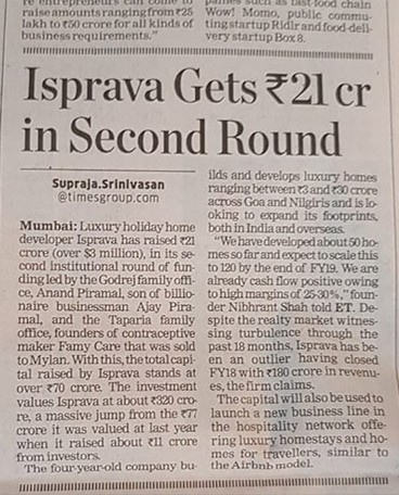 Isprava Second Equity Fundraise on Economic Times